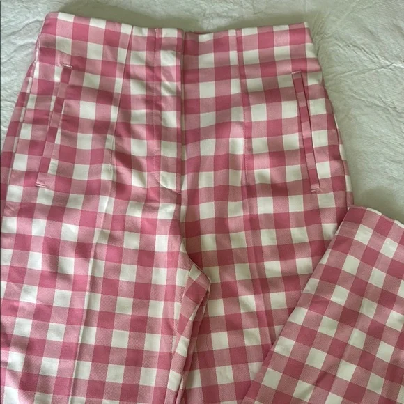 Zara Pink and White Checkered Pants size 28 - Picture 1 of 6